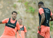 Jugadores de Barcelona durante un entrenamiento.