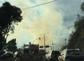 Una quema de pastizales se observó en la Autopista General Rumiñahui, la tarde del 2 de septiembre del 2026.