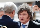Javier Milei, durante una visita oficial, en el Palacio de la Moneda en Santiago de Chile.