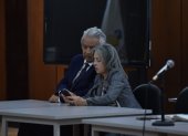 El expresidente Lenín Moreno y su esposa, Rocío González, en la audiencia de suspensión condicional de la pena del caso Sinohydro.