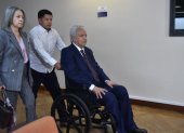Lenín Moreno y Rocío González al ingreso de la audiencia del caso Sinohydro.