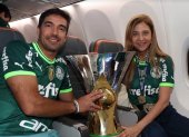 Leila Pereira (d), presidenta de Palmeiras, en la consecución de uno de los títulos brasileños.