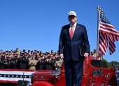 El presidente de Estados Unidos, Donald Trump en la Ellipse en Washington, DC.