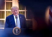 El presidente de EE.UU., Donald Trump, durante un acto con cazadores y pescadores el 17 de septiembre de 2026 en la Casa Blanca en Washington, DC, EE. UU.