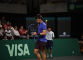El tenista ecuatoriano Andrés León no pudo en su partido de singles.