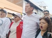En marzo pasado, el alcalde suspendido de Cuenca, Cristian Zamora, encabezó una marcha para rechazar los allanamientos ejecutados en aquel momento.