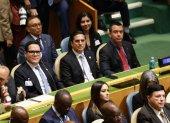 El presidente Daniel Noboa junto al canciller Roberto Kury en la Asamblea de la ONU.