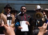 Leonidas Iza y Washington Andrade acudieron a la Corte Constitucional para presentar una Acción Extraordinaria de Protección.