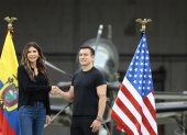 Kristy Noem y Daniel Noboa, en una visita oficial de la funcionaria al Ecuador en noviembre del 2025.