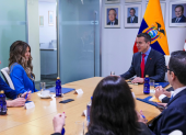 El presidente Daniel Noboa con Kristi Noem, en Estados Unidos, el 22 de septiembre del 2026.