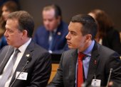 Daniel Noboa durante una de las reuniones bilaterales en el marco de la Asamblea de la ONU.