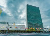 Fotografía cedida por Nils Huenerfuerst que muestra el edificio de las Naciones Unidas en Nueva York (EE.UU.). EFE/ Nils Huenerfuerst