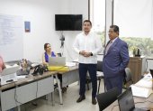 Damián Larco acompañó a la presentación de Falconí en su nueva designación