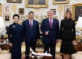 Trump recibió a Xi Jinping en una cena de Estado: menú e invitados
