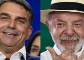 Combo de fotografías de archivo que muestra al senador Flávio Bolsonaro (i), y al presidente de Brasil, Luiz Inácio Lula da Silva.