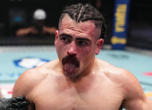 Luis Hernández, ‘The Stache’, durante uno de sus combates de artes marciales mixtas antes de su debut en UFC.