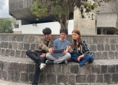 Ivonne Ayala, David Morales y Boris Garcés tienen 21 años; son estudiantes de la Escuela Politécnica Nacional.