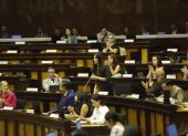 La legisladora de ADN Diana Jácome fue la encargada de presentar el informe ante el Pleno de la Asamblea.