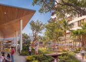 Fotografía cedida por la Universidad Carnegie Mellon (CMU) de una ilustración conceptual del futuro nuevo campus.