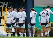 La selección argentina participan en un entrenamiento en Ezeiza (Argentina).