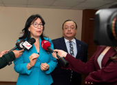 Ayer, Solanda Goyes acudió a una unidad de tránsito, donde negaron la acción de protección en contra de la Fiscalía.