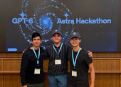 El equipo de Astra HQ durante el GPT-6 Astra Hackathon NYC, donde obtuvo 50.000 dólares en créditos de OpenAI para impulsar el desarrollo de su proyecto