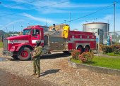 Una foto referencial de la actuación de los bomberos en el incendio en Baeza.