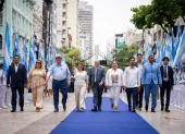 Ceremonia: La Unción Cívica se realizó en el parque Centenario sin la presencia de la alcaldesa subrogante, Tatiana Coronel.