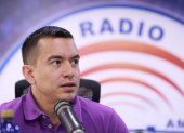 El presidente Daniel Noboa en entrevista radial este 14 de octubre.