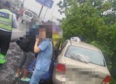 El vehículo involucrado en el accidente de tránsito registrado en la vía Perimetral.