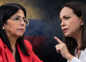 Delcy Rodríguez es la actual presidenta interina de Venezuela y María Corina Machado es premio Nobel de la Paz 2025.