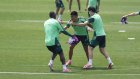 Los jugadores de la selección mexicana durante el entrenamiento.