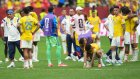 Jugadores de la selección colombiana tras la eliminación del Mundial a manos de Suiza.