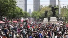 Protestas en Ciudad de México, en inmediaciones del estadio Azteca.