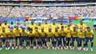 Jugadores de la Selección de Ecuador tras el triunfo contra Alemania.