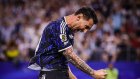 El astro argentino Lionel Messi celebra su sexto gol en la actual Copa del Mundo.