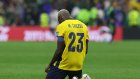 Moisés Caicedo de Ecuador reacciona tras terminar eliminado en el partido de los dieciseisavos de final del Mundial de la FIFA 2026.