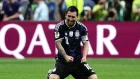 Lionel Messi celebra con fuerza en la cancha durante el Mundial 2026.