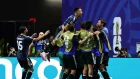Los jugadores de Argentina celebran el empate 1-1 durante la semifinal del Mundial de la FIFA 2026 frente a Inglaterra.