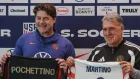 Mauricio Pochettino posa con la camiseta de la selección de Estados Unidos durante su presentación oficial como entrenador.
