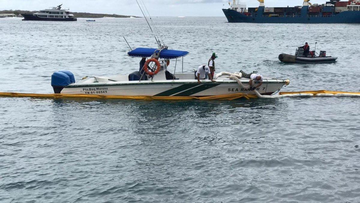 Desde ayer, personal del Parque Nacional Galápagos, junto a la Armada y la Policía, trabajan en la zona.
