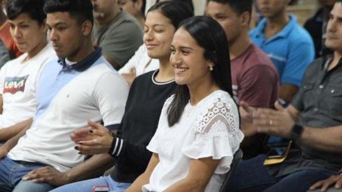 María Eduarda Fuentes durante las elecciones entre los deportistas de Guayas.