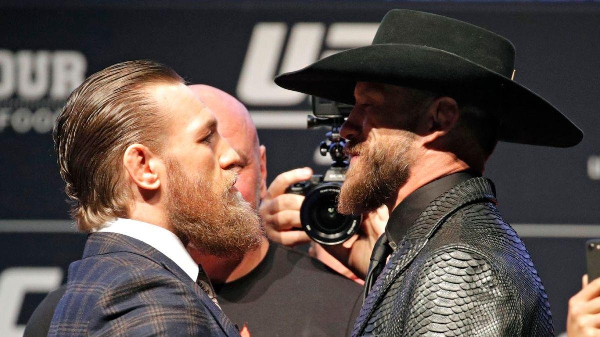 McGregor y Cerrone, en su primer careo, este jueves 16 de enero.