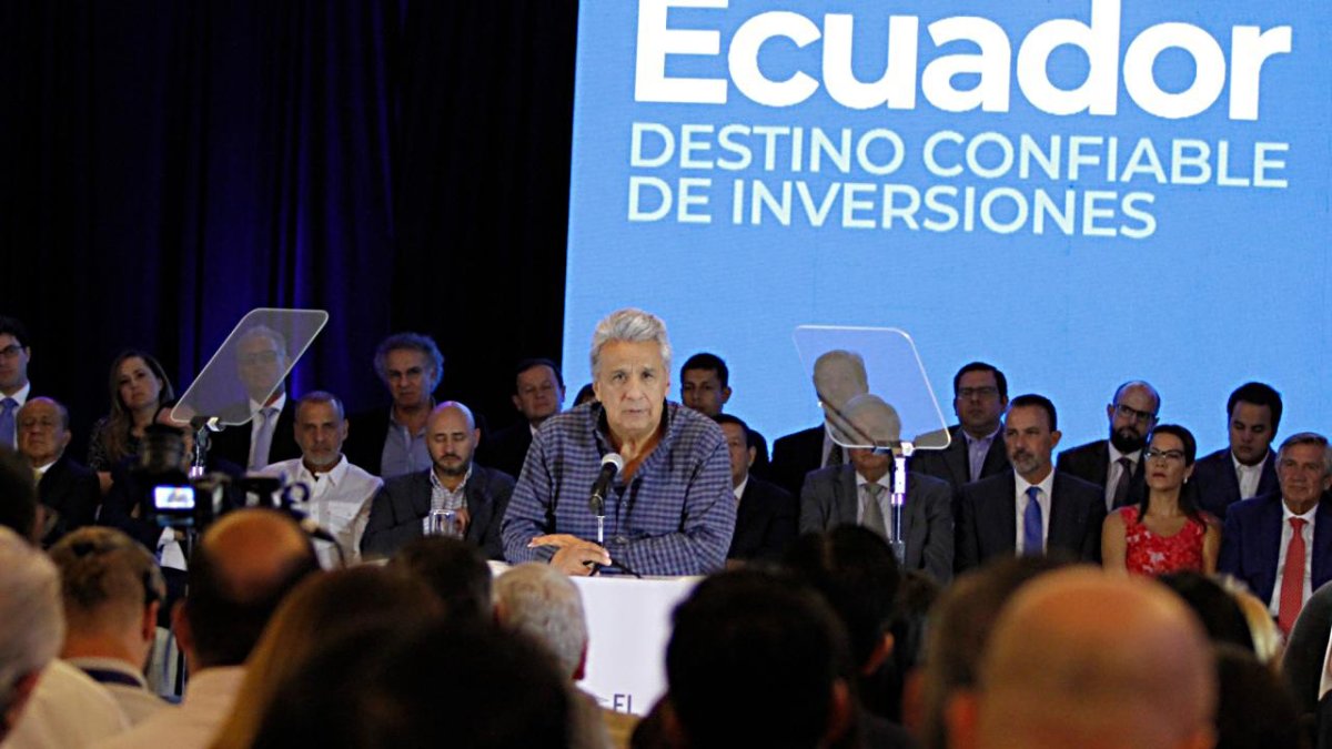 Premiación. El presidente Lenín Moreno se reunió en enero con empresarios en Guayaquil para reconocer el esfuerzo en temas de inversión.