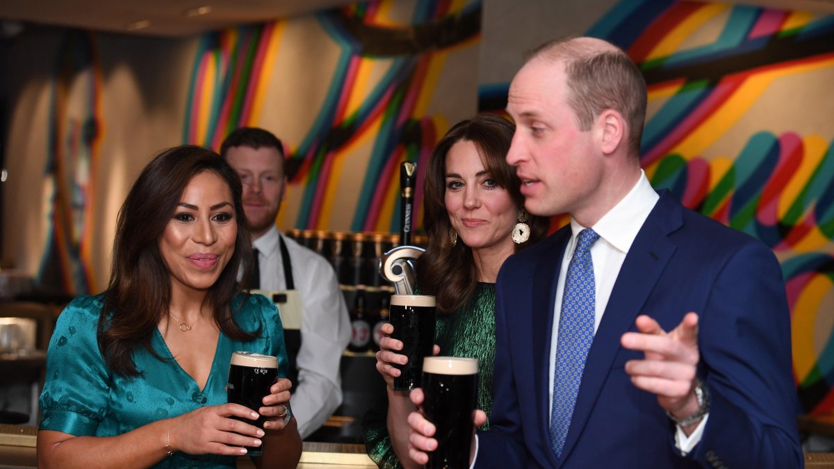 En la recepción en la cervecería Guinness de Dublín.