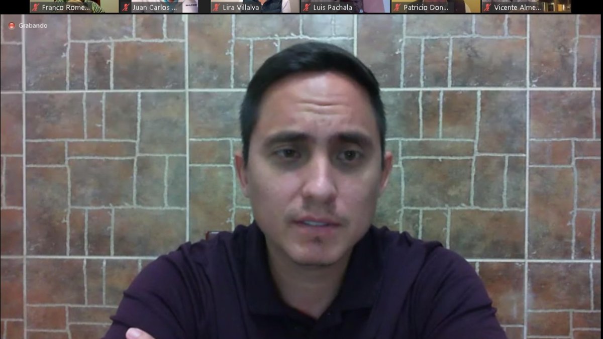 Daniel Mendoza compareció de manera virtual desde la Cárcel 4 de Quito donde se encuentra detenido.