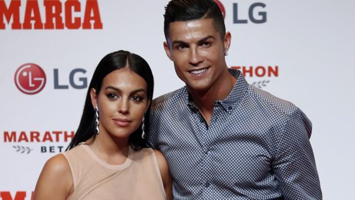 La modelo Georgina Rodríguez junto a su esposo Cristiano Ronaldo.