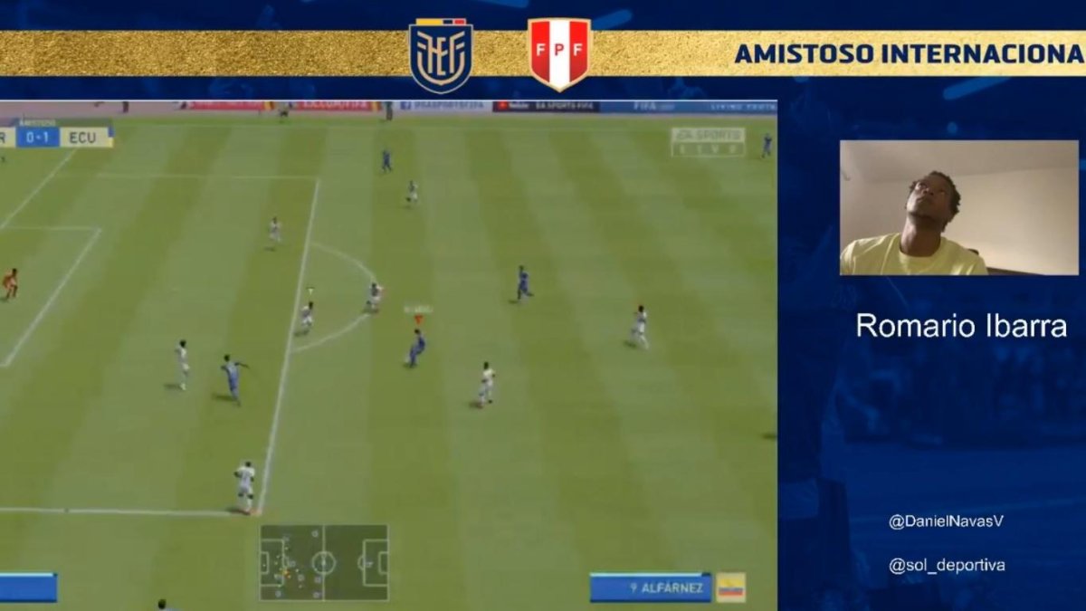 Romario Ibarra fue uno de los representantes de Ecuador en el amistoso virtual ante Perú.
