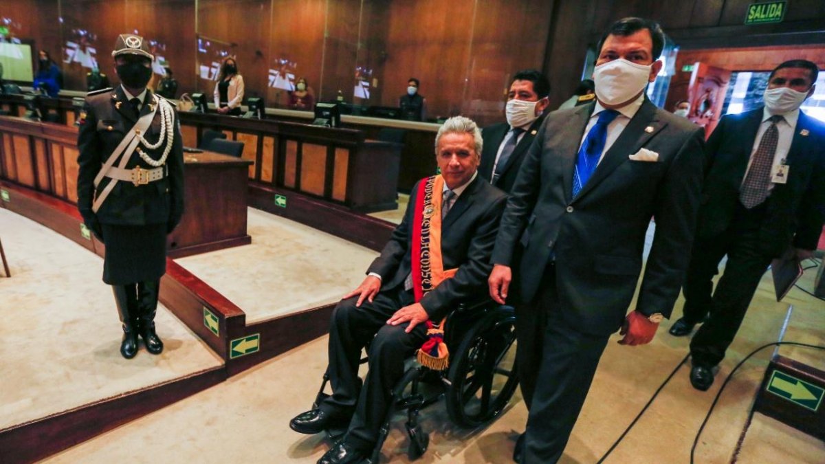 El presidente Lenín Moreno presentó este domingo su informe anual de gestión.