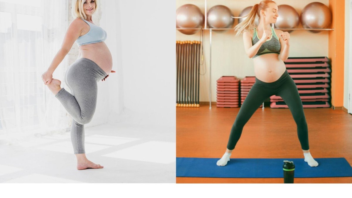 Las mujeres embarazados también pueden ejercitar.